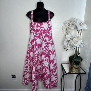Zara Pink Printed Poplin Casual Maxi Dress M